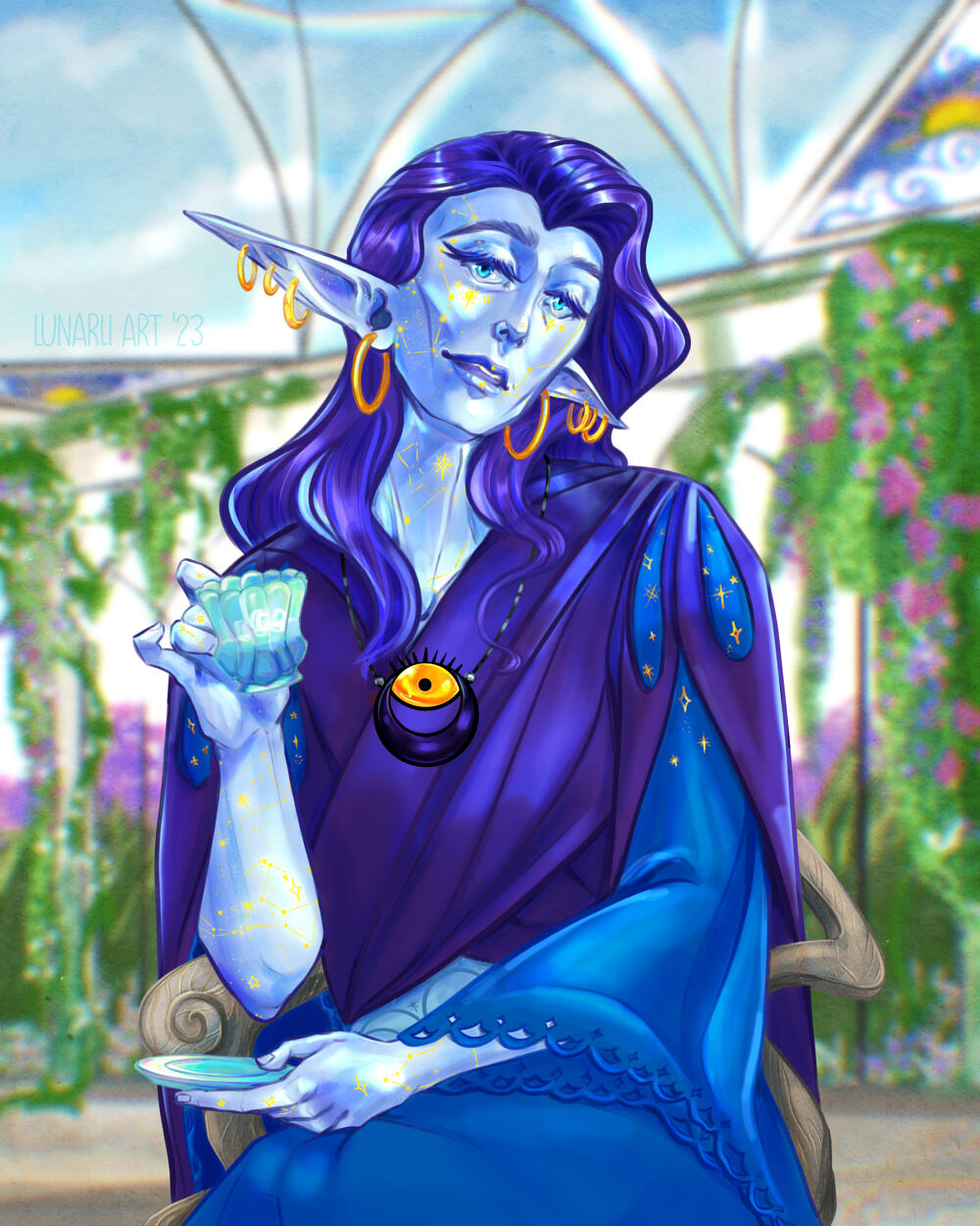 Half Body with Detailed Background: $350